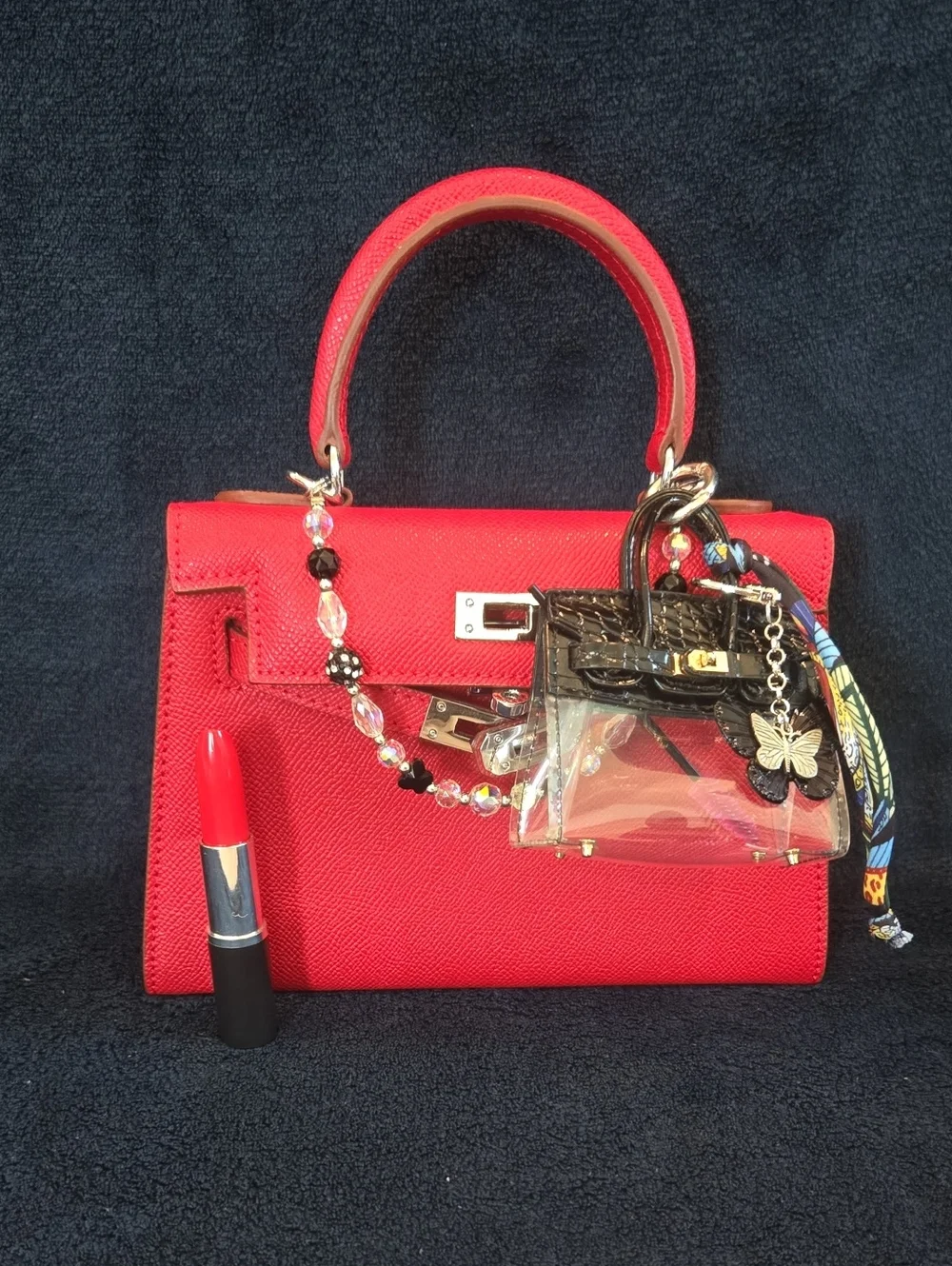 Classic Red Structured Top-Handle Satchel